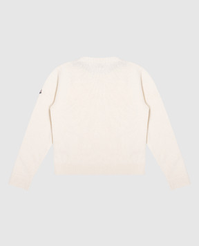 Moncler ENFANT Детский белый джемпер из шерсти и кашемира с логотипом. J29549C00003M4281810