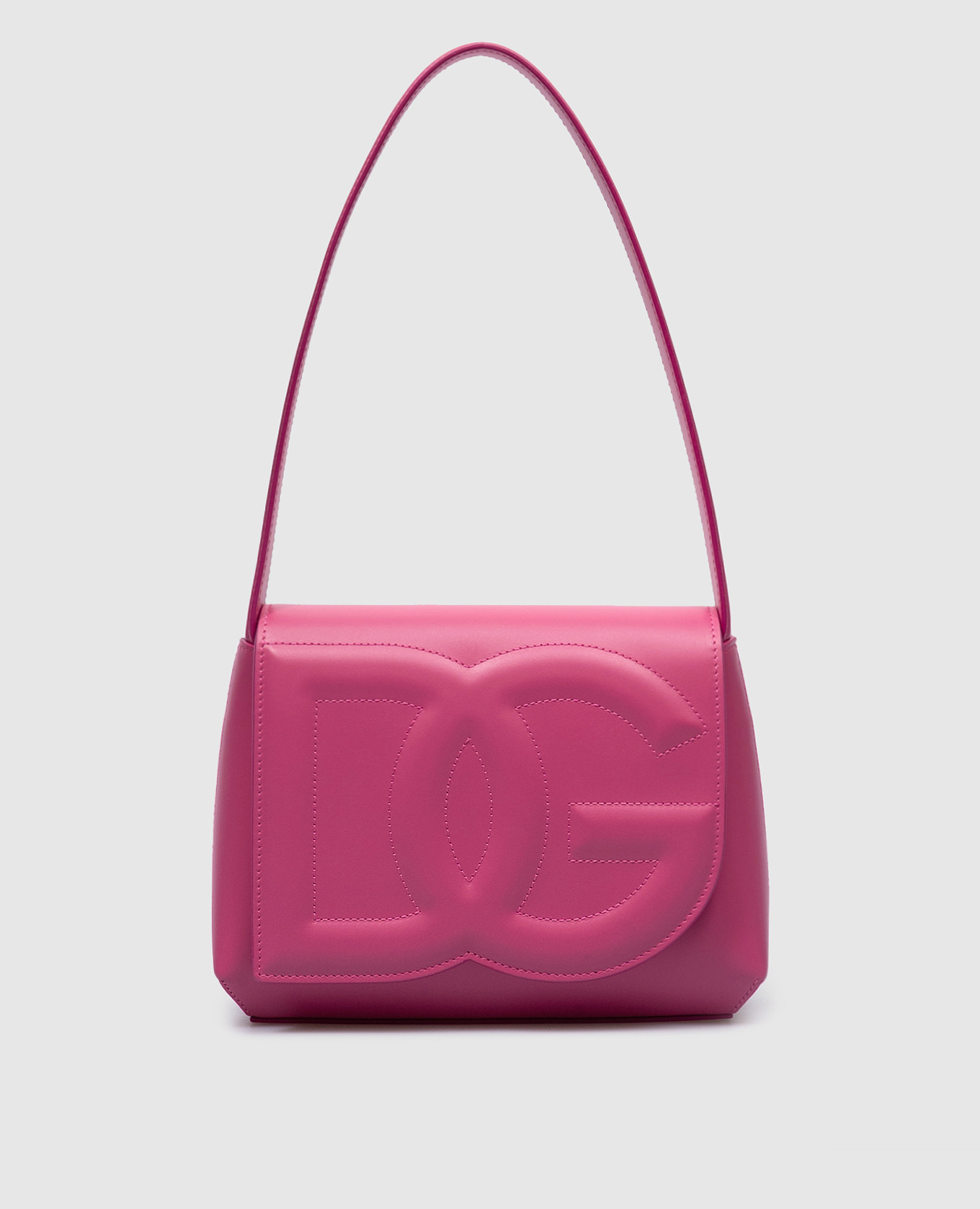 Розовая кожаная сумка DG Logo