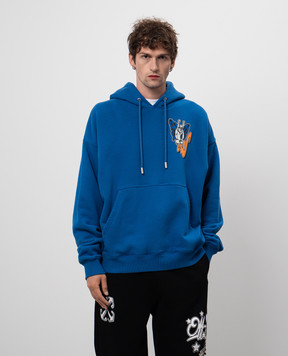 Off-White Синий худи Gang OMBB085F24FLE00H
