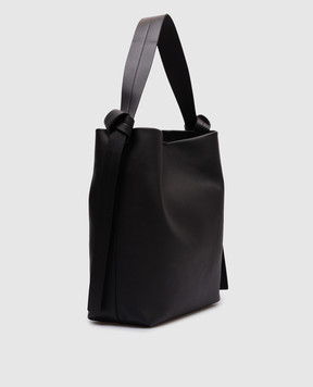 Jil Sander Чорна шкіряна сумка Knot з логотипом J07ZH0055P6581