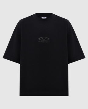 Vetements Чорна футболка з принтом логотипа UA66TR600BBw