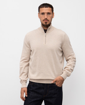 Brunello Cucinelli Бежевий джемпер з кашеміру M2200124