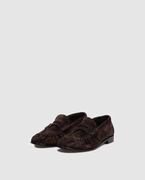 Saint Laurent Коричневі замшеві лофери 8394712W5AC
