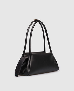 Santoni Черная кожаная сумка с логотипом DFBBA2794BAHFRY