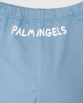 Palm Angels Детские синие шорты с принтом логотипа PBCI008S25FLE001412