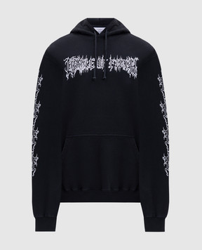 Vetements Чорне худі з контрастним принтом Cradle of Filth UCF76HD100B