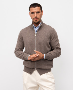 Brunello Cucinelli Коричневый кардиган из кашемира M2200106