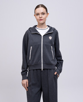 Brunello Cucinelli Серая спортивная куртка с логотипом логотип MG927VD106