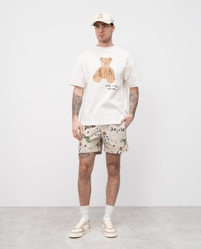 Palm Angels Бежеві шорти в принт в стилі Pin up PMCB034S25FAB003