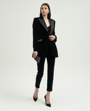 Dolce&Gabbana Чорний оксамитовий жакет з шовком F29YLTFUVG7