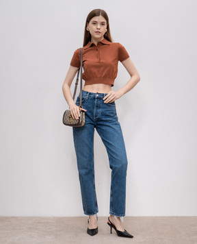AGOLDE Синие джинсы 90's Pinch Waist с эффектом потертости A154F1141