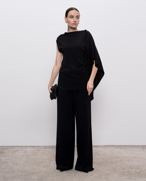 Max Mara Sportmax Черный топ FIORELLA асимметричного кроя FIORELLA