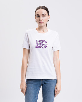 Dolce&Gabbana Біла футболка з логотипом DG F8N08ZGDC6U