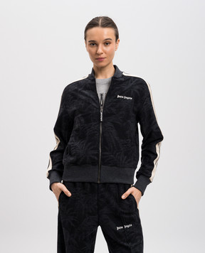 Palm Angels Чорна спортивна куртка з вишивкою логотипа PWBD050S25FAB001