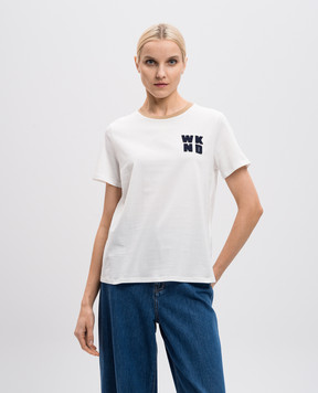 Max Mara Weekend Біла футболка VELLO з фактурною аплікацією логотипа VELLO