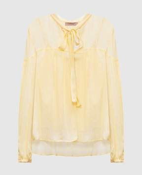 Twinset Жовта блуза з логотипом 251TP2263