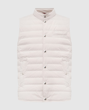 Brunello Cucinelli Бежевий стьобаний пуховий жилет MM4911711