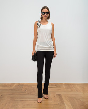 Lanvin Білий подовжений топ з кристалами W0050ATS02C7A