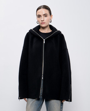 Helmut Lang Черное укороченное пальто из шерсти O07HW496