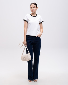 Alexander McQueen Біла футболка з вишивкою емблеми логотипа 822291QZAOM