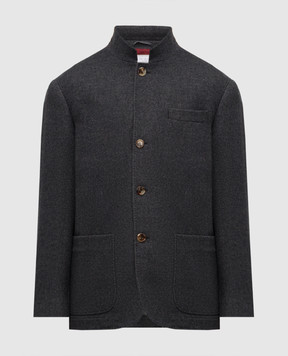 Brunello Cucinelli Сірий блейзер з кашеміру MT4016265