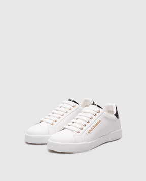 Dolce&Gabbana Білі шкіряні кросівки Portofino з логотипом CK2329AH506