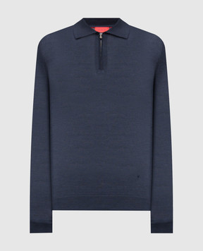 ISAIA Синее поло из шерсти MG8020YP005