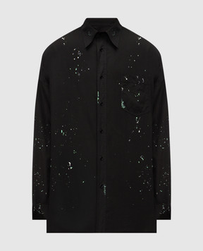 Maison Margiela MM6 Черная рубашка в принт SH2DT0022M35458