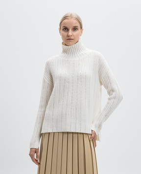 Allude Белый свитер из шерсти и кашемира с кристаллами. 24517742