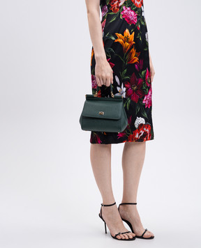 Dolce&Gabbana Зелена шкіряна сумка Sicily BB6003B1001