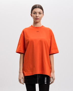 Off-White Помаранчева футболка з принтом логотипа OMAA120S25JER00F