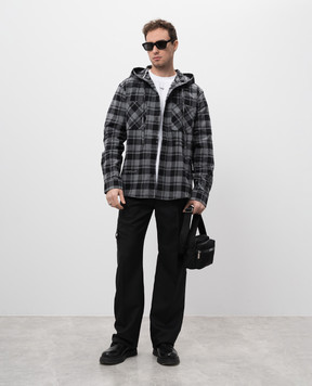Off-White Черные брюки карго с шерстью OMCO039S25FAB004