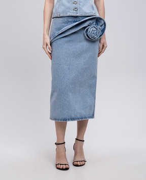 Magda Butrym Голубая джинсовая юбка с аппликацией DENIM03SKIRT144525
