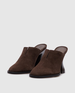 Bottega Veneta Коричневые замшевые мюли Cha-Cha 787036V3QE1
