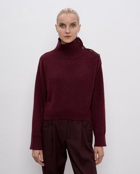Brunello Cucinelli Бордовий светр з кашеміру M12707314P
