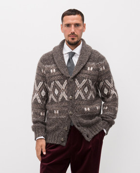 Brunello Cucinelli Коричневый кардиган с шерстью альпаки M2B301716