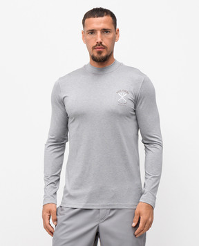 Brunello Cucinelli Сірий лонгслів із шовку MM819KT70