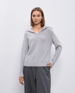 Allude Сірий светр з кашеміру з коміром 24561006
