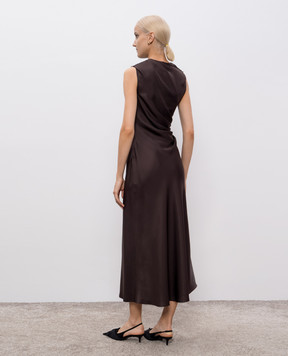 Loulou de Saison Коричнева сукня ROAN із шовку ROAN