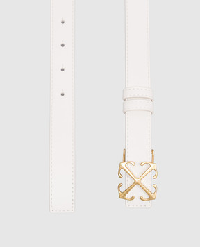 Off-White Білий шкіряний ремінь з емблемою Arrow OWRB133C99LEA001