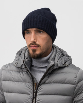 MooRER Синяя шапка BERET из кашемира BERETCWS