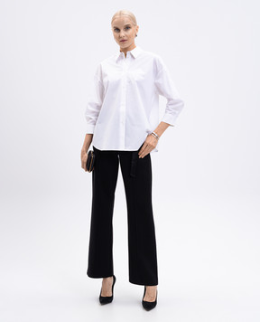Twinset Черные брюки клеш с логотипом 252LI2UCC