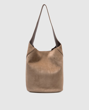 Brunello Cucinelli Бежева замшева сумка з логотипом MBSUD2751P