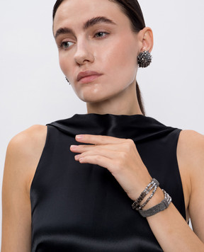 Peserico Сірі сережки-кліпси з намистинами S35494C0CC713