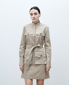 Givenchy Бежевое платье-рубашка мини BW22A915VK
