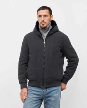 Cashmere&Whiskey Сіра куртка з вовни і кашеміру 832394N025099
