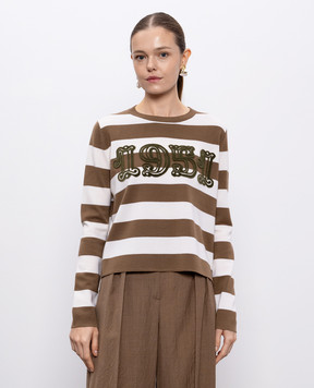 Max Mara Коричневий джемпер VITERBO в смужку VITERBO