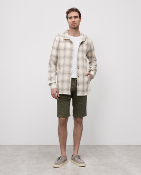 Kiton Зеленые шорты с льном UFBLACK0603F