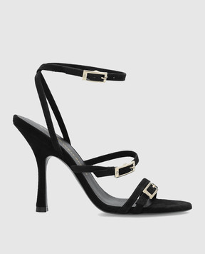 Stuart Weitzman Черные замшевые босоножки Georgie SK095