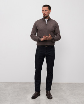 Canali Синие джинсы с кашемиром с патчем логотипа PX0102891719